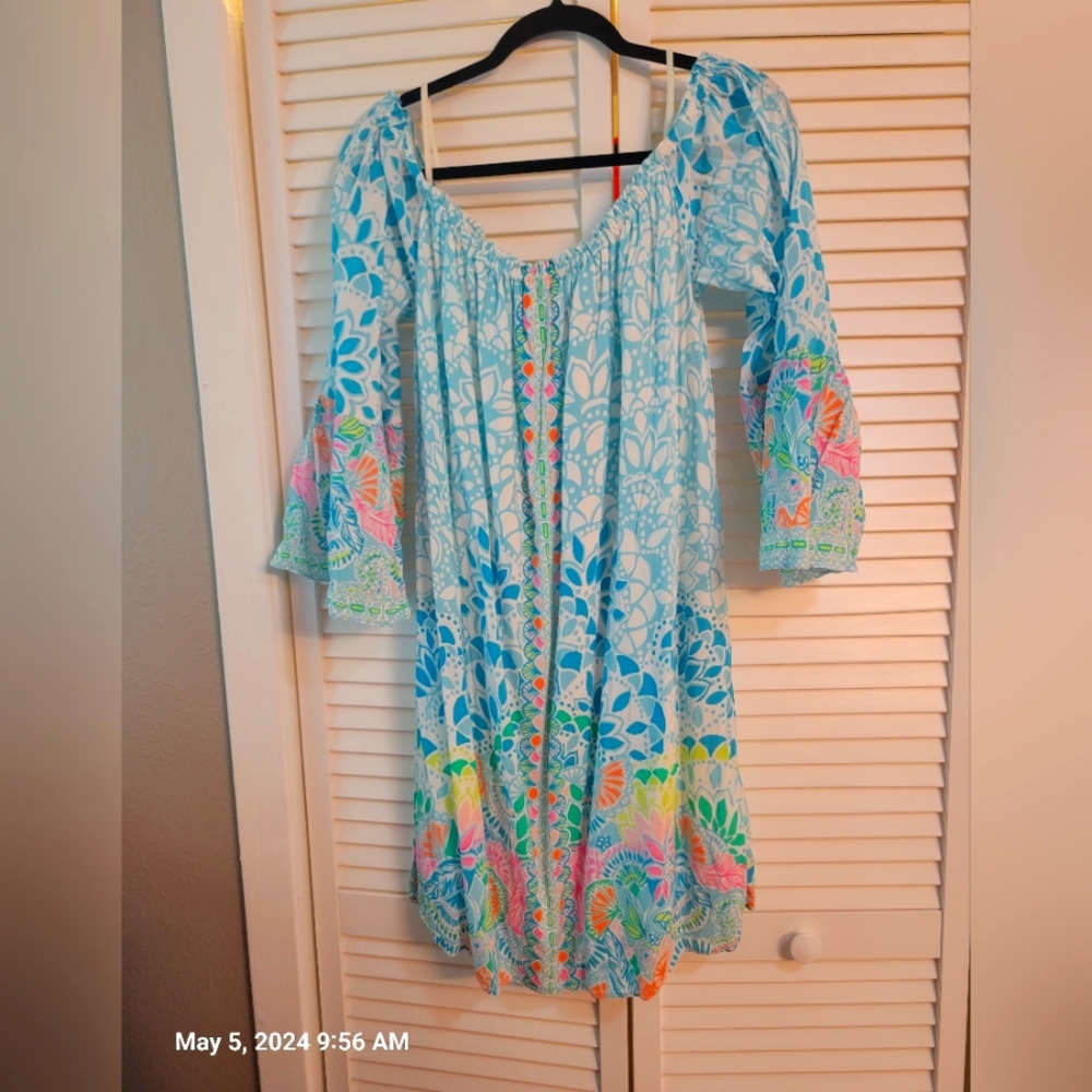 Lilly Pulitzer Nevie Dress Caribbean Citrus Engineered - Size XL